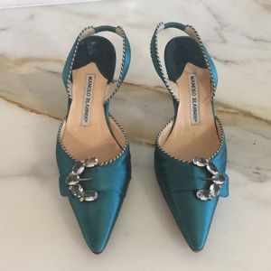 Manolo Blahnik Satin Halter pump